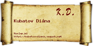 Kubatov Diána névjegykártya