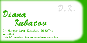 diana kubatov business card